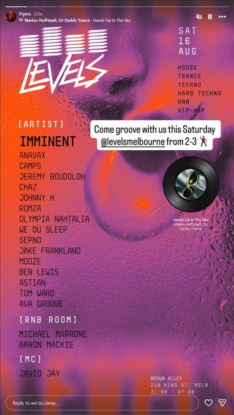 LEVELS — 16.08.25 flyer