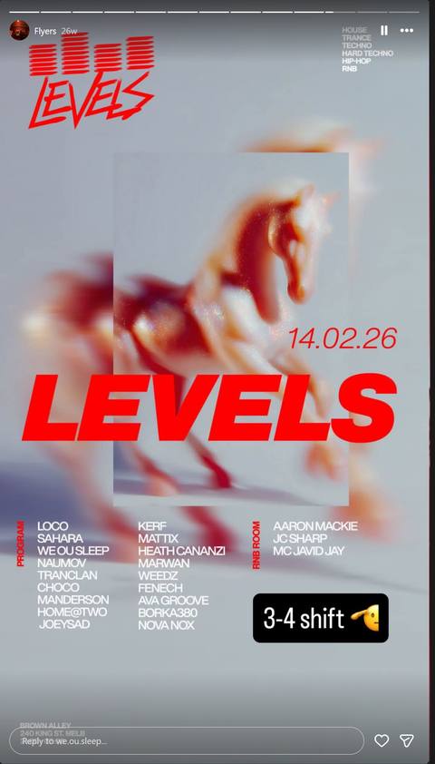 LEVELS — 14.02.26 flyer
