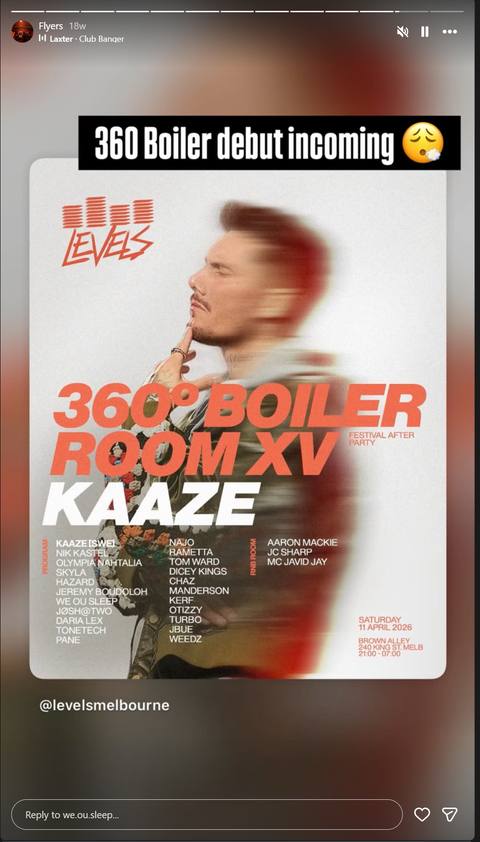 LEVELS 360° Boiler Room XV ft. Kaaze — 11.04.26 flyer