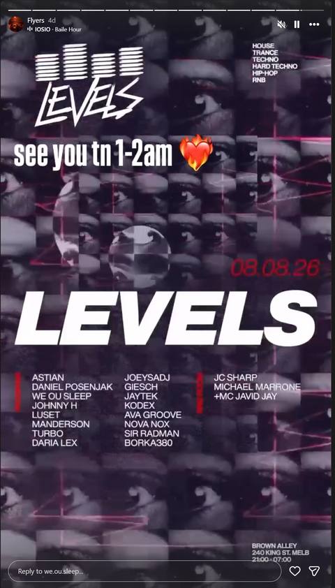 LEVELS — 08.08.26 flyer