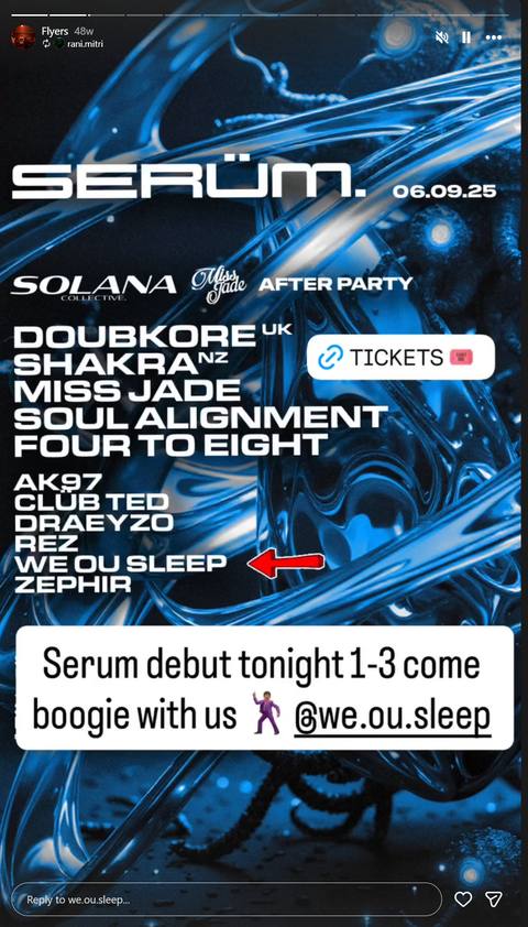 Serüm Debut — 06.09.25 flyer