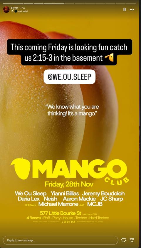 Mango Club — 28.11.25 flyer