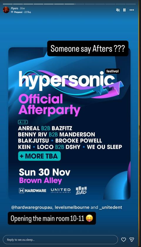 Hypersonic Festival Official Afterparty — 30.11.25 flyer